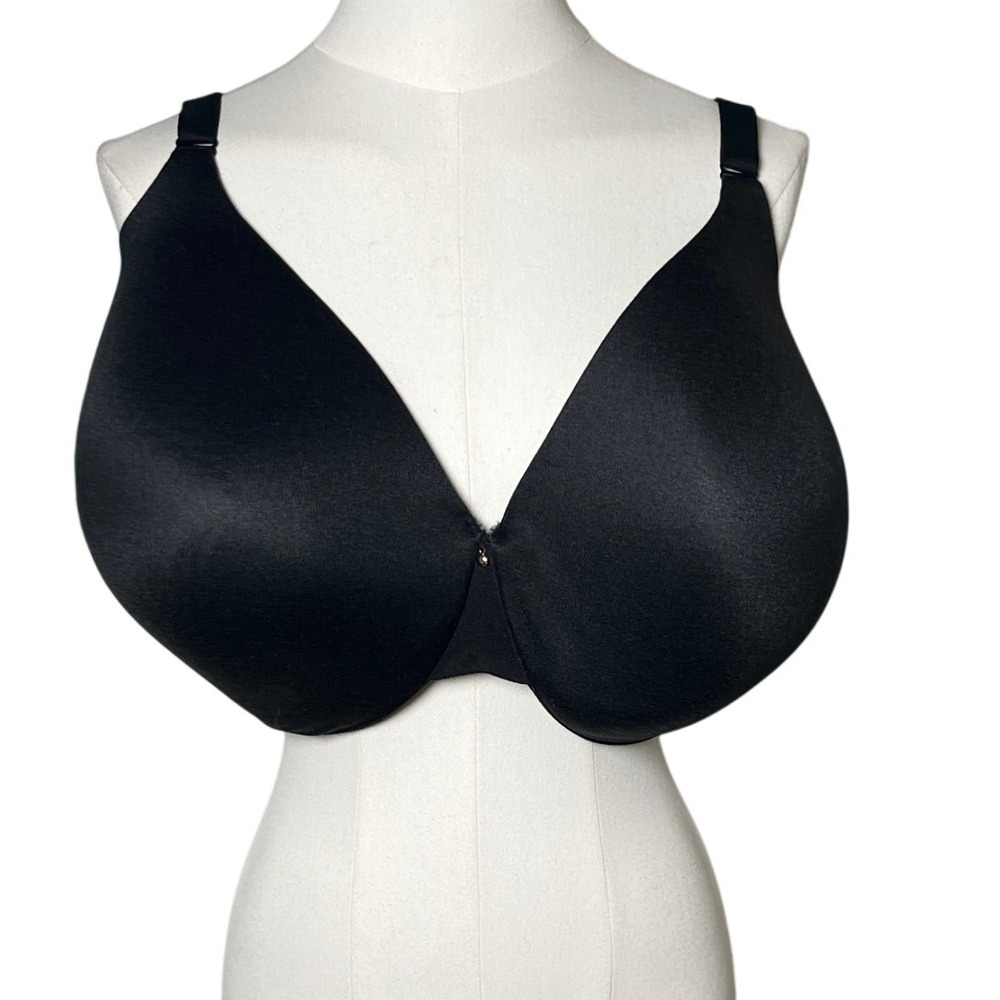 Cacique 44H Black Lightly Lined Full‎ Coverage Back Smoother Bra